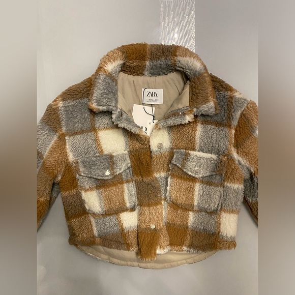 Zara girls faux shearling overshirt size 13-14 years NWOT - Picture 5 of 12